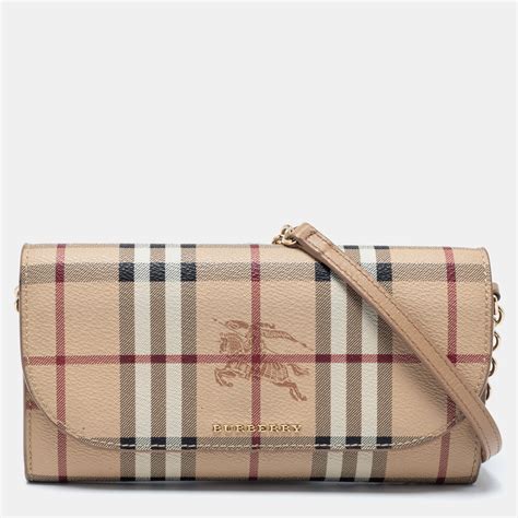 pochette burberry ebay|Burberry Beige Haymarket Check Coated Canvas Chain .